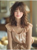 ☆オリーブグレーココアベージュ小顔クラゲヘアー/黒髪/髪質改善
