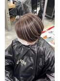 【ハイライト】ベージュハイライトバレイヤージュ