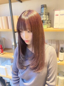 エイト 福岡天神店(EIGHT fukuoka) レイヤーカット×パープルピンクカラー