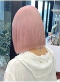 13490ブリーチ＆ダブルカラー韓国レイヤーボブホワイトピンク