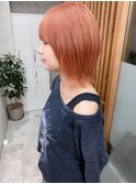 【トレンド】アプリコットオレンジカラー　くびれヘア