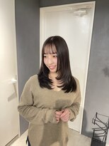ソワンドゥブレスシエン 堀江店(soin de brace CIEN) ミディアムレイヤー×オリーブブラウン