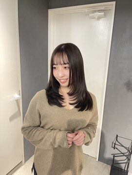 ソワンドゥブレスシエン 堀江店(soin de brace CIEN) ミディアムレイヤー×オリーブブラウン