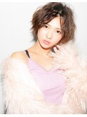 カジュアルウェーブショート 担当 森 /美髪/ネイビーカラー