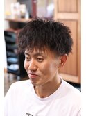 ツイストパーマ×ツーブロック