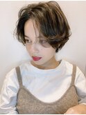 耳かけイメチェンショートヘア♪大人フォギーベージュカラー