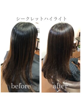 ヘアーメイク クーラ 行橋店(Hair make CURA) シークレットハイライト/30代40代50代/大人女性/艶カラー