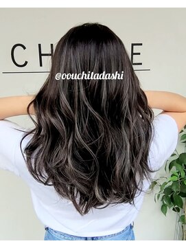 シェリー(cherie) ブリーチ二回☆コントラストハイライト☆モーブグレージュ