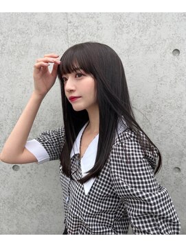 パルフェ ヘアー バイ オーク 九大学研都市(parfait hair byOAK) 韓国風フルバング×艶ストレート