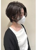 前下がりショートボブ+パーマ