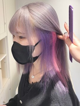 ベレーザ 渋谷(BELEZA) 2412外国人風カラーロイヤルパープルベイビーピンクこなれヘア