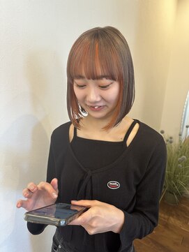 ヘアーラウンジルシェル(HAIR LOUNGE Le ciel) 【デザインカラー！】ベージュ×オレンジカラー