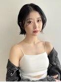 ショートボブ丸みショートカットマッシュショート前髪なし