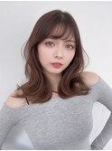 20代30代大人可愛いセミロングレイヤー★ ラベンダーベージュ