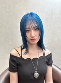 ケアブリーチダブルカラー顔周りレイヤーミディアムクビレヘア