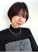 ショートボブ髪型30代40代50代前髪あり前髪なし面長丸顔【倉田】