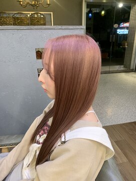 ベレッタ 枚方店(veretta.) ピンクベージュ 担当斉藤/ニュアンスカラー/ストレートロング