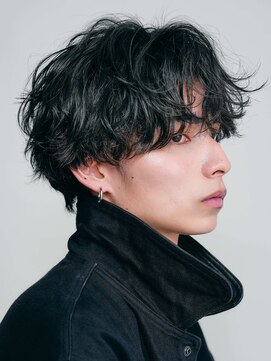 テン 心斎橋(tenn.) 心斎橋シャドウパーマメンズマッシュウルフカット波巻きパーマ