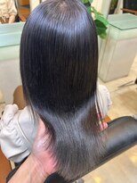 フォルテ 榛原パームス店 くびれヘアアプリコットオレンジ夏ハイライトカラー縮毛矯正静岡