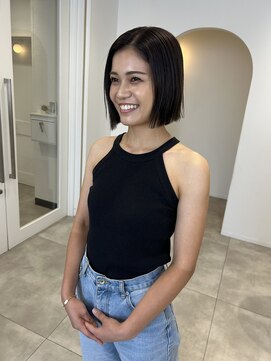 カシェ キョウマチ(cashe’e) bob/ボブ/ミニボブ/ブリーチなし/グレージュ/20代/30代/松阪