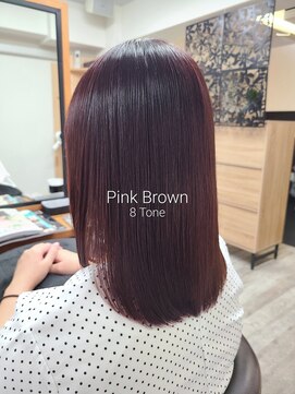 ピンクブラウン/ピンクベージュ/ブリーチなしカラー