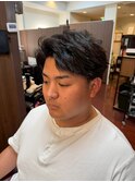 ツーブロック/アップバングショート/バーバースタイル/メンズ