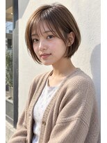 フレイムス ヘアアンドリラックス 大宮東口店(Frames)&nbsp;ショートボブ髪型20代30代40代50代前髪あり前髪なし面長丸顔大宮