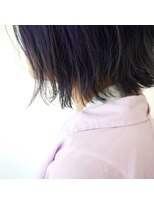 ジャムズヘアアンドスパ 岩国店(JAM's hair &spa)&nbsp;切りっぱなしボブ×パープル