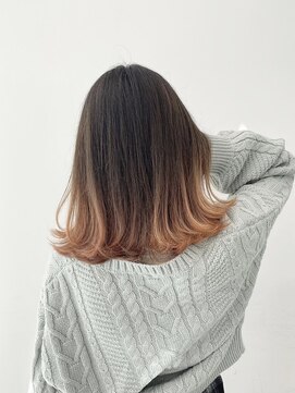 オーバーレイ(Overlay) 44オレンジグラデーション・ニュアンスカラー・こなれミディ