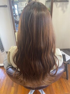 美容室 メザミー MESAMIES 大人可愛いゆるふわロング☆グラデーション×オレンジベージュ