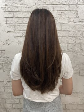 アジールヘア 池袋東口店(agir hair) 大人美人顔周りハイレイヤー茶髪ロング