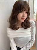 韓国風艶カラーロングレイヤー透明感暗髪大人可愛い