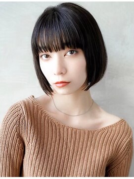 ギークス(GEEKS) 【GEEKS渋谷】小顔/顎ラインボブ/冬カラー/黒髪ボブ/30代40代/艶