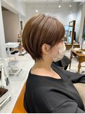 大人ショートボブ丸みショートカットマッシュショート前髪あり
