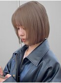名古屋ブリーチカラーマロンベージュくすみベージュ栄ボブ