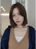 マロンベージュ/ボブ/前髪/レイヤー/髪質改善/縮毛矯正/銀座