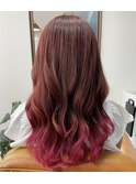 ピンクグラデーション【山口市美容室】【山口市グラデーション】