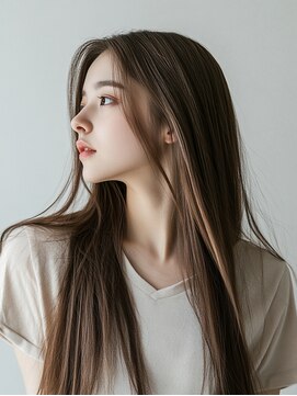 エダ 鎌倉(edA.) 小顔ロング＃髪質改善＃白髪ぼかし＃鎌倉＃40代＃グレージュ