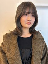 パーク 福岡天神西通り店(parc) オリーブグレージュ 外ハネボブ くびれヘア 小顔カット 艶髪