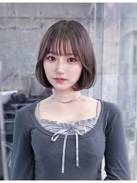 フィヴェント(Fivent) 黒髪韓国小顔レイヤーイメチェン暗めオリーブグレークラゲヘアー