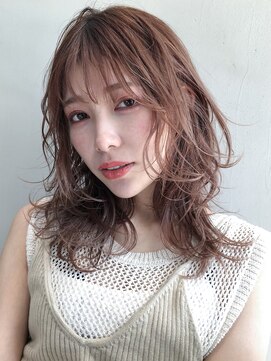 アイティー バイ アルバム 浦和店(IT by ALBUM) セミディウルフ_ココアブラウンフリンジウェーブ_67435