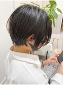 大人可愛い前下がりひし形小顔ボブくびれショート
