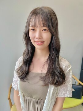 ヘアー アイス 御器所本店(HAIR ICI) 20代30代40代ブリーチなし透明感カラーオリーブグレージュ