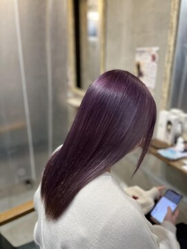 ルフレ 新宿本店2nd(Reflet) ディープパープル/ケアブリーチダブルカラー