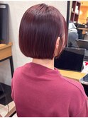 似合わせカット/ピンクレッド/メルティカラー/縮毛矯正/韓国風