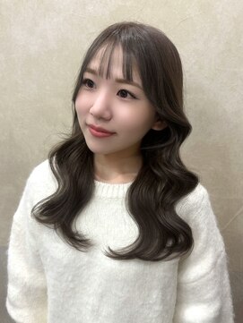 びゃんびゃん 江端店 似合わせカット/ダークアッシュ/大人ガーリー/ダブルカラー/美髪