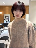 ハニボブレイヤーミニボブ切りっぱなしボブショートボブパーマ