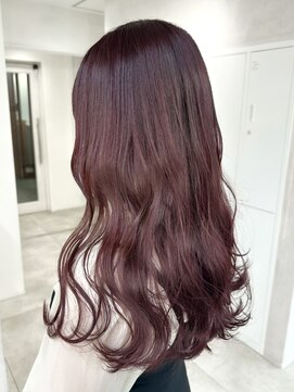 ハオ(hao) 【hao渋谷】akane ピンクカラーフェミニンロング10代20代30代