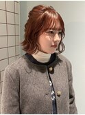 【kira】orange brown×halfup styling