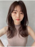 美髪ナチュラルカール大人可愛いサイドバング艶感#343f0309